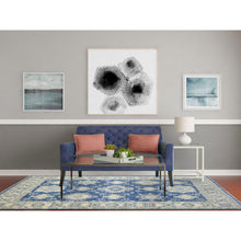 Load image into Gallery viewer, 6&#39;x8&#39;8&quot; Denim Blue, Organic Wool Hand Knotted, Fine Peshawar With Geometric Design Natural Dyes, Oriental Rug FWR420024