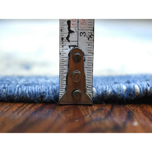 6'x8'8" Denim Blue, Organic Wool Hand Knotted, Fine Peshawar With Geometric Design Natural Dyes, Oriental Rug FWR420024