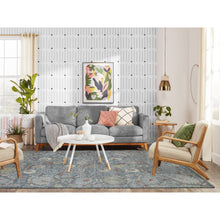 Load image into Gallery viewer, 6&#39;1&quot;x8&#39;8&quot; Soft, Velvety Plush Wool Hand Knotted Gray Stone Wash Peshawar With All Over Motifs Oriental Rug FWR420066