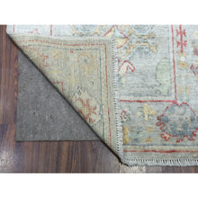 Load image into Gallery viewer, 2&#39;8&quot;x19&#39;6&quot; Hand Knotted Gray Afghan Angora Oushak Xl Runner With Geometric Medallions Design And Soft Wool Oriental Rug FWR420300
