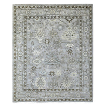 Load image into Gallery viewer, 8&#39;1&quot;x9&#39;8&quot; Gray with a Blend of Bold Colors All Over Design Angora Oushak Hand Knotted Soft Afghan Wool Oriental Rug FWR420414