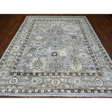 Load image into Gallery viewer, 8&#39;1&quot;x9&#39;8&quot; Gray with a Blend of Bold Colors All Over Design Angora Oushak Hand Knotted Soft Afghan Wool Oriental Rug FWR420414