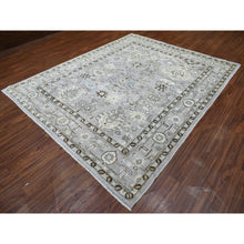 Load image into Gallery viewer, 8&#39;1&quot;x9&#39;8&quot; Gray with a Blend of Bold Colors All Over Design Angora Oushak Hand Knotted Soft Afghan Wool Oriental Rug FWR420414