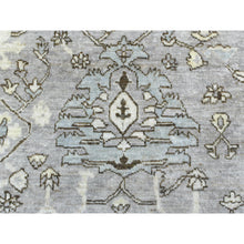 Load image into Gallery viewer, 8&#39;1&quot;x9&#39;8&quot; Gray With A Blend Of Bold Colors All Over Design Angora Oushak Hand Knotted Soft Afghan Wool Oriental Rug FWR420414