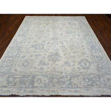 Load image into Gallery viewer, 8&#39;1&quot;x9&#39;8&quot; Gray Afghan Angora Oushak Hand Knotted With All Over Beautiful Design Natural Wool Oriental Rug FWR420750