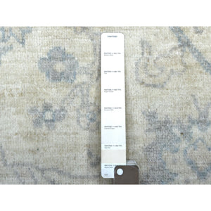 8'1"x9'8" Gray Afghan Angora Oushak Hand Knotted With All Over Beautiful Design Natural Wool Oriental Rug FWR420750