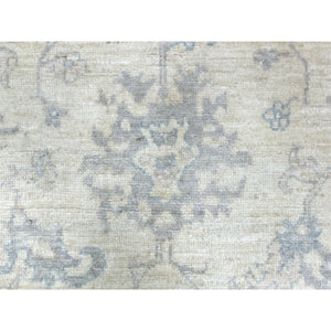 8'1"x9'8" Gray Afghan Angora Oushak Hand Knotted With All Over Beautiful Design Natural Wool Oriental Rug FWR420750