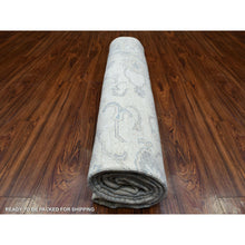 Load image into Gallery viewer, 8&#39;1&quot;x9&#39;8&quot; Gray Afghan Angora Oushak Hand Knotted With All Over Beautiful Design Natural Wool Oriental Rug FWR420750