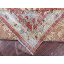 Load image into Gallery viewer, 11&#39;9&quot;x14&#39;8&quot; Coral Pink Hand Knotted Afghan Angora Oushak With Beautiful Leaf Design Natural Wool Oriental Rug FWR420840