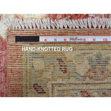 Load image into Gallery viewer, 11&#39;9&quot;x14&#39;8&quot; Coral Pink Hand Knotted Afghan Angora Oushak With Beautiful Leaf Design Natural Wool Oriental Rug FWR420840