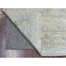 Load image into Gallery viewer, 4&#39;x5&#39;10&quot; Silver Gray Hand Knotted Afghan Angora Oushak With Touches Of Blue Soft Wool Oriental Rug FWR420846