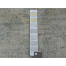 Load image into Gallery viewer, 4&#39;x5&#39;10&quot; Silver Gray Hand Knotted Afghan Angora Oushak With Touches Of Blue Soft Wool Oriental Rug FWR420846