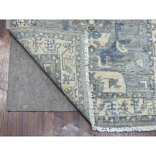 Load image into Gallery viewer, 2&#39;5&quot;x11&#39;7&quot; Hand Knotted Silver Gray Afghan Peshawar With Northwest Persian Design Soft And Pliable Wool Oriental Runner Rug FWR420948