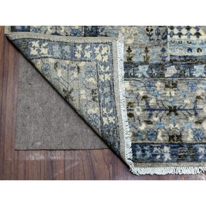 6'x9'5" Gray Afghan Peshawar With Mamluk Design Soft And Pliable Wool Hand Knotted Oriental Rug FWR421326