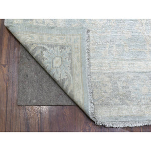 6'x8'9" Hand Knotted Gray Stone Wash Peshawar With All Over Motifs Extra Soft Wool Oriental Rug FWR421518