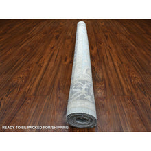 Load image into Gallery viewer, 6&#39;x8&#39;9&quot; Hand Knotted Gray Stone Wash Peshawar With All Over Motifs Extra Soft Wool Oriental Rug FWR421518