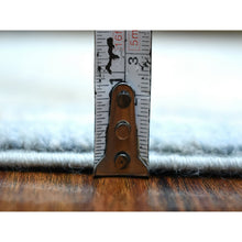 Load image into Gallery viewer, 2&#39;9&quot;x15&#39; Hand Knotted Denim Blue Washed Out Peshawar With Flower Medallion Design Pure Afghan Wool Oriental Xl Runner Rug FWR421602