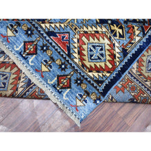 Load image into Gallery viewer, 9&#39;8&quot;x12&#39;4&quot; Hand Knotted Blue Afghan Ersari With Geometric Design Afghan Wool Oriental Rug FWR421926