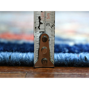 9'8"x12'4" Hand Knotted Blue Afghan Ersari With Geometric Design Afghan Wool Oriental Rug FWR421926