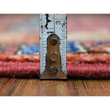 Load image into Gallery viewer, 4&#39;1&quot;x10&#39;2&quot; Deep Red Afghan Ersari With Hutchlu Parda Design Soft, Velvety Plush Wool Hand Knotted Oriental Wide Runner Rug FWR422142