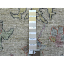 Load image into Gallery viewer, 2&#39;10&quot;x12&#39;3&quot; Beige, Hand Knotted Afghan Angora Oushak With Colorful Motifs, Shiny And Soft Wool, Runner Oriental Rug FWR422964