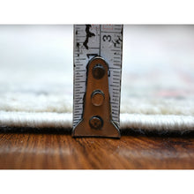 Load image into Gallery viewer, 2&#39;10&quot;x12&#39;3&quot; Beige, Hand Knotted Afghan Angora Oushak With Colorful Motifs, Shiny And Soft Wool, Runner Oriental Rug FWR422964