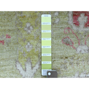 8'x9'9" Lime Green, Afghan Angora Ushak With Cypress And Willow Tree Design, Natural Wool Hand Knotted, Oriental Rug FWR422982