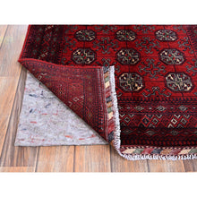 Load image into Gallery viewer, 2&#39;7&quot;x4&#39; Chili Red, Princess Bokara With Geometric Pattern, Natural Dyes, Hand Knotted, 100% Wool, Mat, Sample, Oriental Rug FWR4224