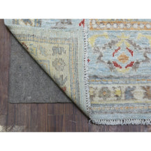 Load image into Gallery viewer, 6&#39;2&quot;x9&#39;5&quot; Light Blue, Afghan Angora Oushak With All Over Floral Pattern, Hand Knotted, Natural Wool Oriental Rug FWR423096