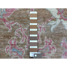 Load image into Gallery viewer, 3&#39;1&quot;x5&#39; Almond Brown, Hand Knotted, Afghan Angora Oushak With Beautiful Leaf Design, Organic Wool Oriental Rug FWR423264