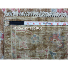 Load image into Gallery viewer, 3&#39;1&quot;x5&#39; Almond Brown, Hand Knotted, Afghan Angora Oushak With Beautiful Leaf Design, Organic Wool Oriental Rug FWR423264