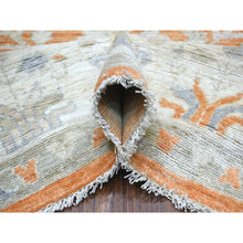 Load image into Gallery viewer, 7&#39;10&quot;X10&#39;2&quot; Burnt Orange, Natural Wool, Afghan Angora Oushak with Cypress and Willow Tree Design, Hand Knotted, Oriental Rug FWR423450