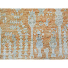 Load image into Gallery viewer, 7&#39;10&quot;x10&#39;2&quot; Burnt Orange, Natural Wool, Afghan Angora Oushak With Cypress And Willow Tree Design, Hand Knotted, Oriental Rug FWR423450