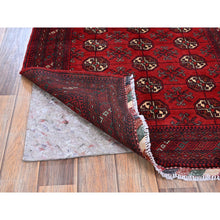 Load image into Gallery viewer, 2&#39;9&quot;x4&#39; Berry Red, Princess Bokara With Geometric Medallions Design, 100% Wool, Veggie Dyes, Hand Knotted, Mat, Sample, Oriental Rug FWR4230