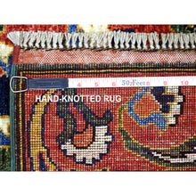 Load image into Gallery viewer, 2&#39;10&quot;x9&#39;9&quot; Olive Green, Soft Wool, Hand Knotted, Turkeman Ersari With Tribal Medallion Design, Natural Dyes, Densely Woven, Runner Oriental Rug FWR423714