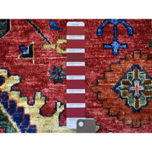 Load image into Gallery viewer, 5&#39;7&quot;x7&#39;7&quot; Coral Red Hand Knotted Natural Dyes, Afghan Ersari With Geometric Design, Pure Wool Oriental Rug FWR423882
