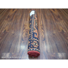 Load image into Gallery viewer, 2&#39;1&quot;x3&#39; Orange Afghan Ersari with Elephant Feet Desgin Hand Knotted, Natural Dyes, Ghazni Wool Oriental Rug FWR423948