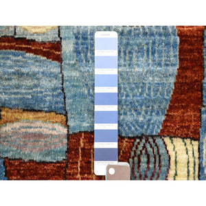 8'x9'9" Colorful Hand Knotted, Afghan Kashkuli Gabbeh With Arts And Crafts Design, Natural Dyes, Hand Spun Wool, Oriental Rug FWR424164