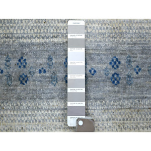 4'x5'9" Gray, Afghan Kashkuli Gabbeh Influenced by Motifs in Nature, Hand Spun Wool, Natural Dyes, Hand Knotted, Oriental Rug FWR424194