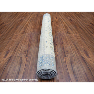 4'x5'9" Gray, Afghan Kashkuli Gabbeh Influenced by Motifs in Nature, Hand Spun Wool, Natural Dyes, Hand Knotted, Oriental Rug FWR424194