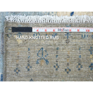 4'x5'9" Gray, Afghan Kashkuli Gabbeh Influenced by Motifs in Nature, Hand Spun Wool, Natural Dyes, Hand Knotted, Oriental Rug FWR424194