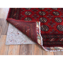 Load image into Gallery viewer, 2&#39;9&quot;x4&#39;1&quot; Berry Red, Princess Bokara With Geometric Medallions Design, Vegetable Dyes, Soft And Shiny Wool, Hand Knotted, Mat, Sample, Oriental Rug FWR4236