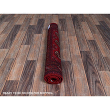 Load image into Gallery viewer, 2&#39;9&quot;x4&#39;1&quot; Berry Red, Princess Bokara With Geometric Medallions Design, Vegetable Dyes, Soft And Shiny Wool, Hand Knotted, Mat, Sample, Oriental Rug FWR4236