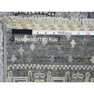 5'x6'6" Gray, Soft and Shiny Wool, Afghan Kashkuli Gabbeh, Influenced by Motifs in Nature, Hand Knotted, Natural Dyes, Oriental Rug FWR424206