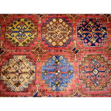 Load image into Gallery viewer, 8&#39;8&quot;x11&#39;7&quot; Coral Red Hand Knotted, Turkeman Ersari With Geometric Medallions Block Design, Natural Dyes Pure Wool Oriental Rug FWR424254