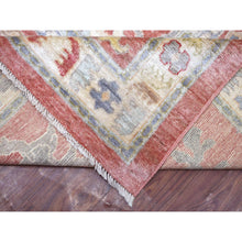 Load image into Gallery viewer, 12&#39;x16&#39; Coral Red, Afghan Angora Ushak With All Over Motifs, Hand Knotted, Pure Wool Oversized Oriental Rug FWR424506