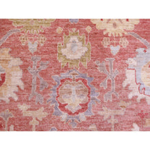 Load image into Gallery viewer, 12&#39;x16&#39; Coral Red, Afghan Angora Ushak With All Over Motifs, Hand Knotted, Pure Wool Oversized Oriental Rug FWR424506