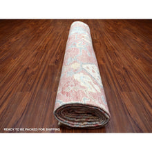 Load image into Gallery viewer, 12&#39;x16&#39; Coral Red, Afghan Angora Ushak With All Over Motifs, Hand Knotted, Pure Wool Oversized Oriental Rug FWR424506