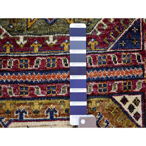 2'x3' Navy Blue, Turkeman Ersari With Tribal Medallion Design, Natural Dyes, Hand Knotted Pure Wool Oriental Rug FWR424572