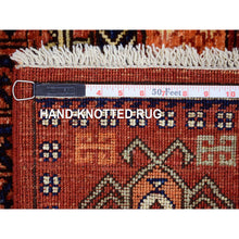 Load image into Gallery viewer, 3&#39;1&quot;x5&#39;1&quot; Coral Red, Natural Dyes Hand Knotted Afghan Ersari With Ancient Animal Figurines Densely Woven, Soft And Shiny Wool Oriental Rug FWR424698